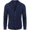 imageCOOFANDY Mens Shawl Collar Cardigan Sweater Slim Fit Cable Knit Button up Sweater with PocketsSnorkel Blue