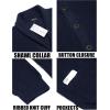imageCOOFANDY Mens Shawl Collar Cardigan Sweater Slim Fit Cable Knit Button up Sweater with PocketsSnorkel Blue