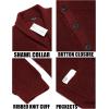 imageCOOFANDY Mens Shawl Collar Cardigan Sweater Slim Fit Cable Knit Button up Sweater with PocketsWine Red