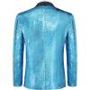 imageCOOFANDY Mens Shiny Sequin Blazer Tuxedo Party Dinner Prom One Button Suit JacketBlue2
