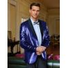 imageCOOFANDY Mens Shiny Sequin Blazer Tuxedo Party Dinner Prom One Button Suit JacketNavy Blue