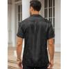imageCOOFANDY Mens Silk Button Down Short Sleeve Shirt Satin Dress Shirts Summer Beach Wedding Shirt01 Black