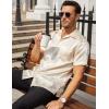 imageCOOFANDY Mens Silk Button Down Short Sleeve Shirt Satin Dress Shirts Summer Beach Wedding Shirt01 Light Khaki