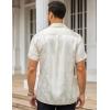 imageCOOFANDY Mens Silk Button Down Short Sleeve Shirt Satin Dress Shirts Summer Beach Wedding Shirt01 Light Khaki