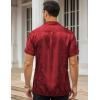 imageCOOFANDY Mens Silk Button Down Short Sleeve Shirt Satin Dress Shirts Summer Beach Wedding Shirt01 Red