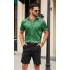 imageCOOFANDY Mens Silk Button Down Short Sleeve Shirt Satin Dress Shirts Summer Beach Wedding Shirt03 Deep Green