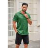 imageCOOFANDY Mens Silk Button Down Short Sleeve Shirt Satin Dress Shirts Summer Beach Wedding Shirt03 Deep Green