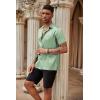 imageCOOFANDY Mens Silk Button Down Short Sleeve Shirt Satin Dress Shirts Summer Beach Wedding ShirtLight Green