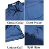 imageCOOFANDY Mens Silk Button Down Short Sleeve Shirt Satin Dress Shirts Summer Beach Wedding ShirtNavy Bluepure