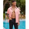 imageCOOFANDY Mens Silk Button Down Short Sleeve Shirt Satin Dress Shirts Summer Beach Wedding ShirtPink
