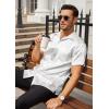imageCOOFANDY Mens Silk Button Down Short Sleeve Shirt Satin Dress Shirts Summer Beach Wedding ShirtWhite