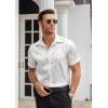 imageCOOFANDY Mens Silk Button Down Short Sleeve Shirt Satin Dress Shirts Summer Beach Wedding ShirtWhite