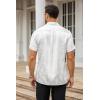 imageCOOFANDY Mens Silk Button Down Short Sleeve Shirt Satin Dress Shirts Summer Beach Wedding ShirtWhite