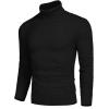 imageCOOFANDY Mens Slim Fit Turtleneck Sweater Casual Knitted Twisted Pullover Solid SweatersBlack