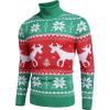 imageCOOFANDY Mens Slim Fit Turtleneck Sweater Casual Knitted Twisted Pullover Solid SweatersChristmas Green