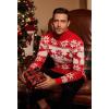 imageCOOFANDY Mens Slim Fit Turtleneck Sweater Casual Knitted Twisted Pullover Solid SweatersChristmas Red