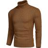 imageCOOFANDY Mens Slim Fit Turtleneck Sweater Casual Knitted Twisted Pullover Solid SweatersDark Brown