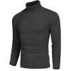 imageCOOFANDY Mens Slim Fit Turtleneck Sweater Casual Knitted Twisted Pullover Solid SweatersDark Gray