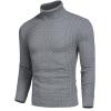 imageCOOFANDY Mens Slim Fit Turtleneck Sweater Casual Knitted Twisted Pullover Solid SweatersGray