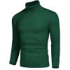 imageCOOFANDY Mens Slim Fit Turtleneck Sweater Casual Knitted Twisted Pullover Solid SweatersGreen