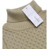 imageCOOFANDY Mens Slim Fit Turtleneck Sweater Casual Knitted Twisted Pullover Solid SweatersKhaki