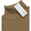imageCOOFANDY Mens Slim Fit Turtleneck Sweater Casual Knitted Twisted Pullover Solid SweatersLight Khaki