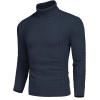 imageCOOFANDY Mens Slim Fit Turtleneck Sweater Casual Knitted Twisted Pullover Solid SweatersNave Blue