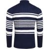 imageCOOFANDY Mens Slim Fit Turtleneck Sweater Casual Knitted Twisted Pullover Solid SweatersNavy BlueWhite Stripes