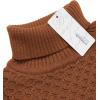 imageCOOFANDY Mens Slim Fit Turtleneck Sweater Casual Knitted Twisted Pullover Solid SweatersRed Bronze