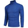 imageCOOFANDY Mens Slim Fit Turtleneck Sweater Casual Knitted Twisted Pullover Solid SweatersRoyal Blue
