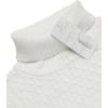 imageCOOFANDY Mens Slim Fit Turtleneck Sweater Casual Knitted Twisted Pullover Solid SweatersWhite