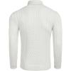 imageCOOFANDY Mens Slim Fit Turtleneck Sweater Casual Knitted Twisted Pullover Solid SweatersWhite