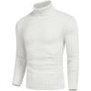 imageCOOFANDY Mens Slim Fit Turtleneck Sweater Casual Knitted Twisted Pullover Solid SweatersWhite