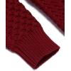 imageCOOFANDY Mens Slim Fit Turtleneck Sweater Casual Knitted Twisted Pullover Solid SweatersWine Red