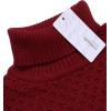 imageCOOFANDY Mens Slim Fit Turtleneck Sweater Casual Knitted Twisted Pullover Solid SweatersWine Red