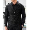 imageCOOFANDY Mens Suit Vest Paisley Floral Victorian Vests Gothic Steampunk Formal Waistcoat Tuxedo Vests with Notched LapelsBlack