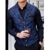imageCOOFANDY Mens Suit Vest Paisley Floral Victorian Vests Gothic Steampunk Formal Waistcoat Tuxedo Vests with Notched LapelsBlue