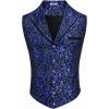 imageCOOFANDY Mens Suit Vest Paisley Floral Victorian Vests Gothic Steampunk Formal Waistcoat Tuxedo Vests with Notched LapelsBlue Filigree