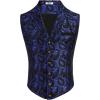 imageCOOFANDY Mens Suit Vest Paisley Floral Victorian Vests Gothic Steampunk Formal Waistcoat Tuxedo Vests with Notched LapelsBlue Paisley