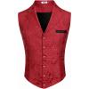 imageCOOFANDY Mens Suit Vest Paisley Floral Victorian Vests Gothic Steampunk Formal Waistcoat Tuxedo Vests with Notched LapelsBurgundy
