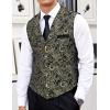 imageCOOFANDY Mens Suit Vest Paisley Floral Victorian Vests Gothic Steampunk Formal Waistcoat Tuxedo Vests with Notched LapelsGold  Black