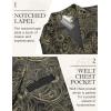 imageCOOFANDY Mens Suit Vest Paisley Floral Victorian Vests Gothic Steampunk Formal Waistcoat Tuxedo Vests with Notched LapelsGold  Black