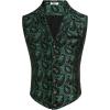 imageCOOFANDY Mens Suit Vest Paisley Floral Victorian Vests Gothic Steampunk Formal Waistcoat Tuxedo Vests with Notched LapelsGreen Paisley