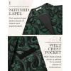 imageCOOFANDY Mens Suit Vest Paisley Floral Victorian Vests Gothic Steampunk Formal Waistcoat Tuxedo Vests with Notched LapelsGreen Paisley