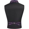 imageCOOFANDY Mens Suit Vest Paisley Floral Victorian Vests Gothic Steampunk Formal Waistcoat Tuxedo Vests with Notched LapelsPurple Filigree