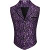 imageCOOFANDY Mens Suit Vest Paisley Floral Victorian Vests Gothic Steampunk Formal Waistcoat Tuxedo Vests with Notched LapelsPurple Filigree