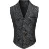 imageCOOFANDY Mens Suit Vest Paisley Floral Victorian Vests Gothic Steampunk Formal Waistcoat Tuxedo Vests with Notched LapelsSilver