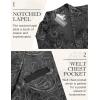 imageCOOFANDY Mens Suit Vest Paisley Floral Victorian Vests Gothic Steampunk Formal Waistcoat Tuxedo Vests with Notched LapelsSilver