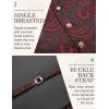 imageCOOFANDY Mens Suit Vest Paisley Floral Victorian Vests Gothic Steampunk Formal Waistcoat Tuxedo Vests with Notched LapelsWine Red