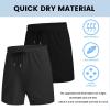 imageCOOFANDY Mens Sweat Shorts 2 Pack 7quot Gym Workout Drawstring Jogger Shorts with PocketsBlackDark Grey